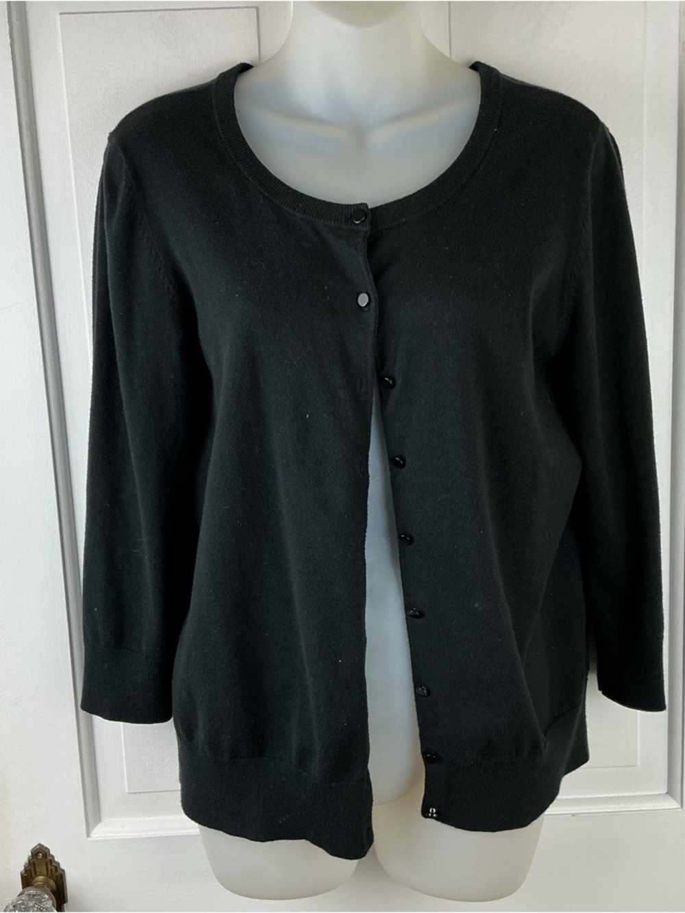 Talbots Pima‎ Cotton Cardigan Sweater Black Size M